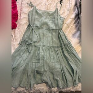 Light Green Dress with Tie Waist